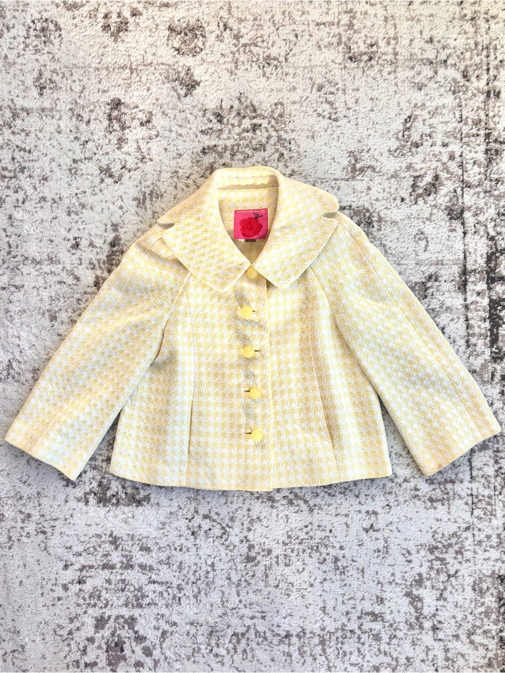 Vintage Y2K Shin Jang Kyoung TRANS+MODE Archival Houndstooth Tweed Yellow Jacket